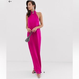 ASOS Halter Maxi Dress in Satin